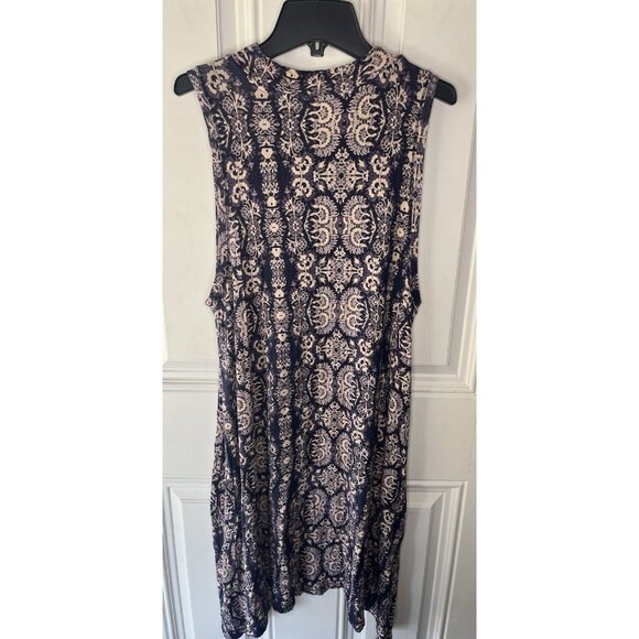 Anthropologie Maeve Lilt Swing Dress Woman’s Size Small Navy Blue Pockets - Picture 5 of 7